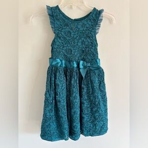 Zhenzi Teal Green Lace Formal Kids Dress Size Medium